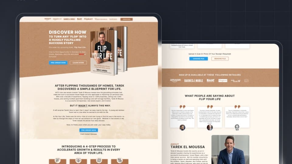 Tarek El Moussa Flip Your Life book funnel