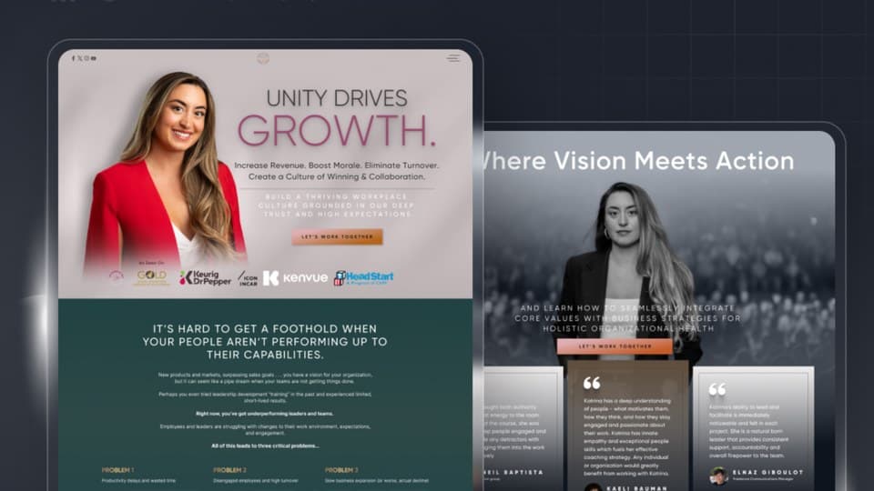 Unity Drives Growth website